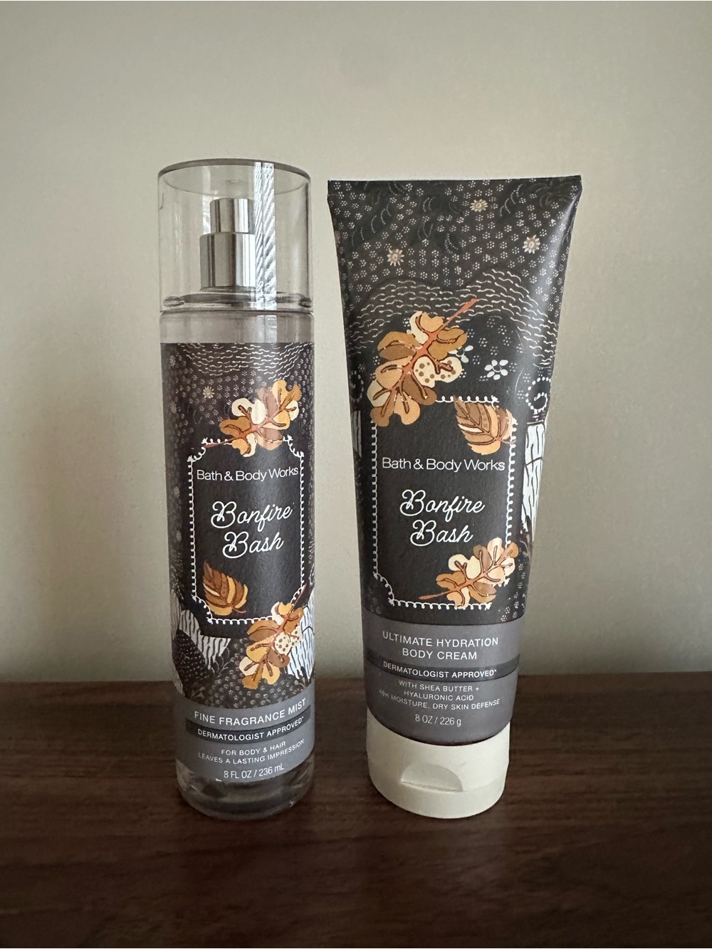 Bath & Body Works Bonfire Bash Mist & Body Cream - Black, Brown, Cream